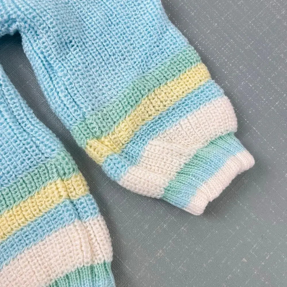 Vintage Two Piece Teddy Bear Balloon Sweater Set Baby Boy